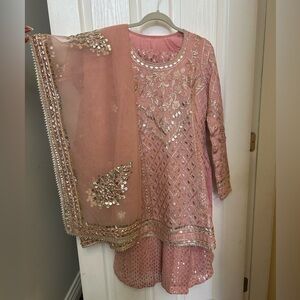 Light pink/peach sharara Indian suit